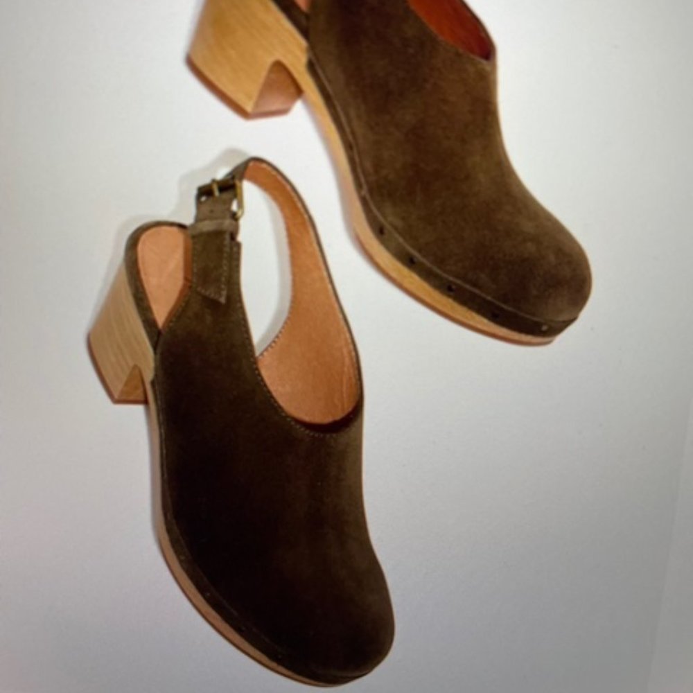 Madewell Marlo Clogs Olive Suede Size 8